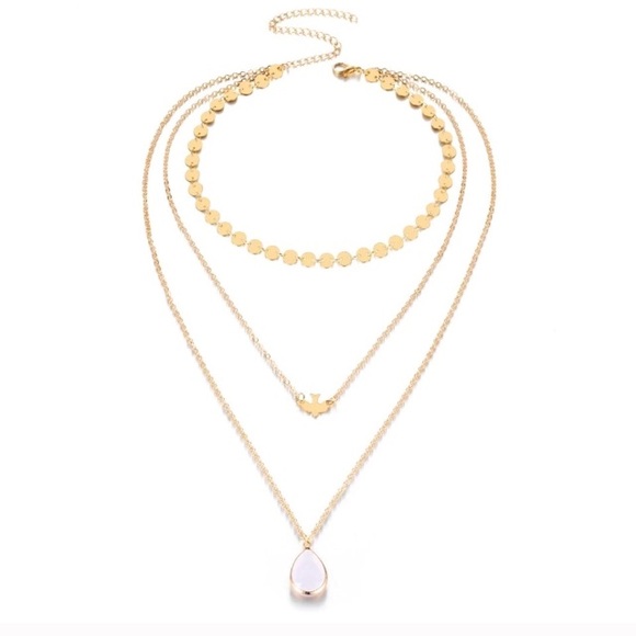 New Dainty 3 Tier Layered Necklace - Picture 3 of 5